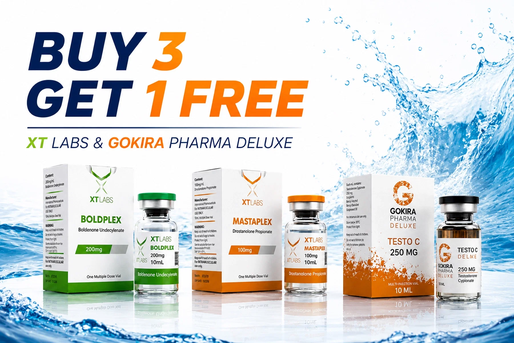 Buy 3 Get 1 Free — XT Labs & Gokira Pharma Deluxe